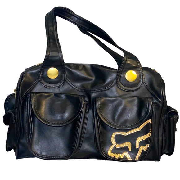 Fox Bags Fox Racing Race Mom Pit Black And Gold Purse Poshmark